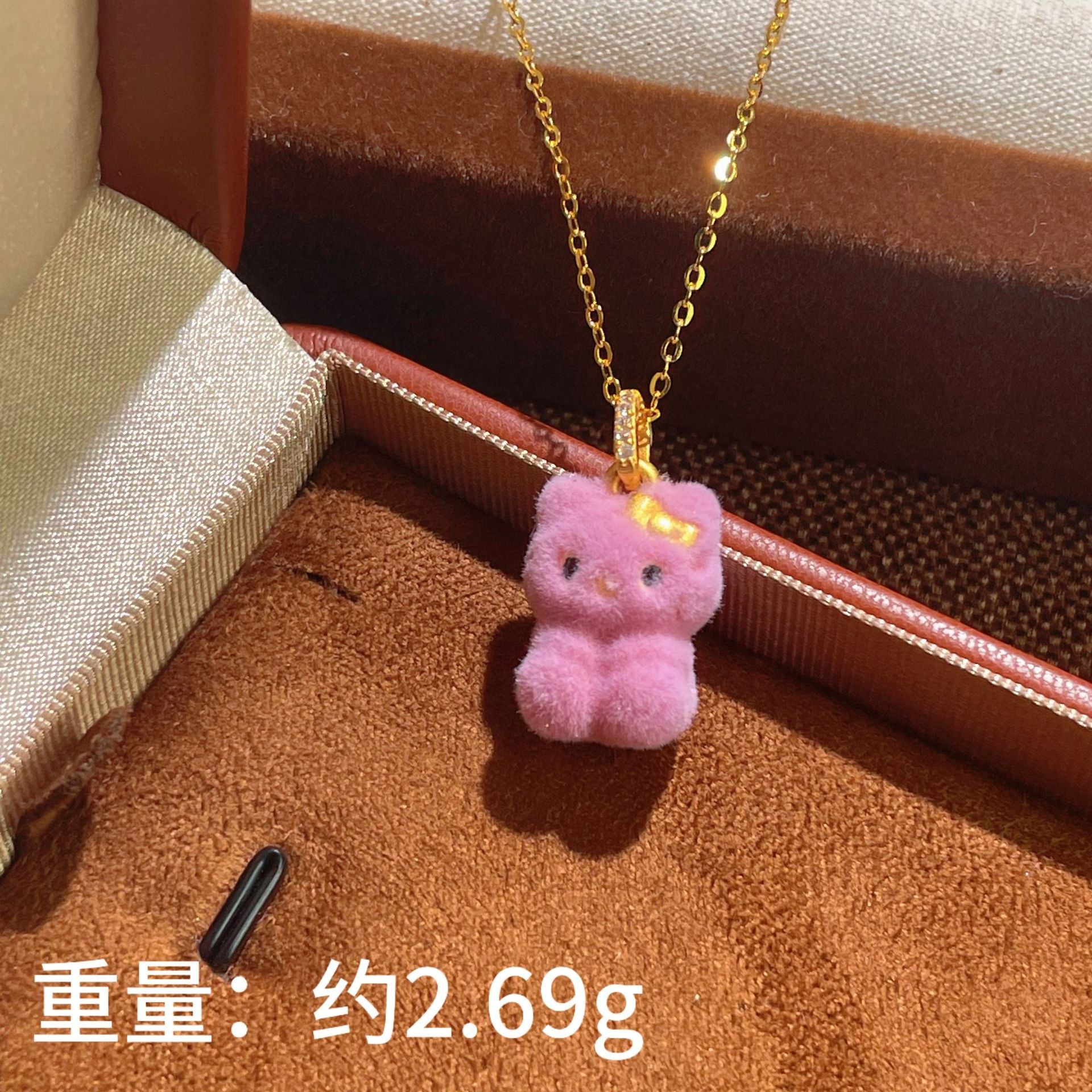 Damen verspielte Halskette mit buntem Teddy-Anhänger Shop Nory