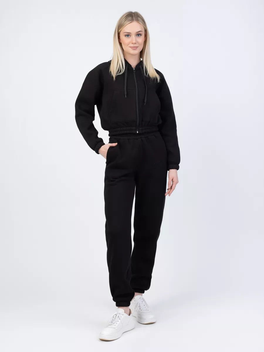 Damen Gekürztes Zip‑Hoodie mit elastischer High‑Waist Jogginghose Shop Nory