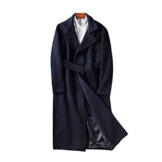 Herren Maxilanger Wollmix-Mantel mit Schalkragen und Bindegürtel Shop Nory