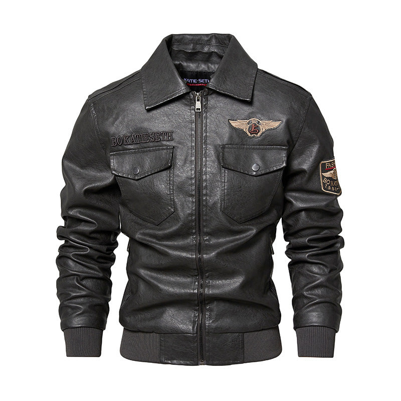 Herren Lässige Kunstlederjacke mit weichem Teddyfutter Shop Nory