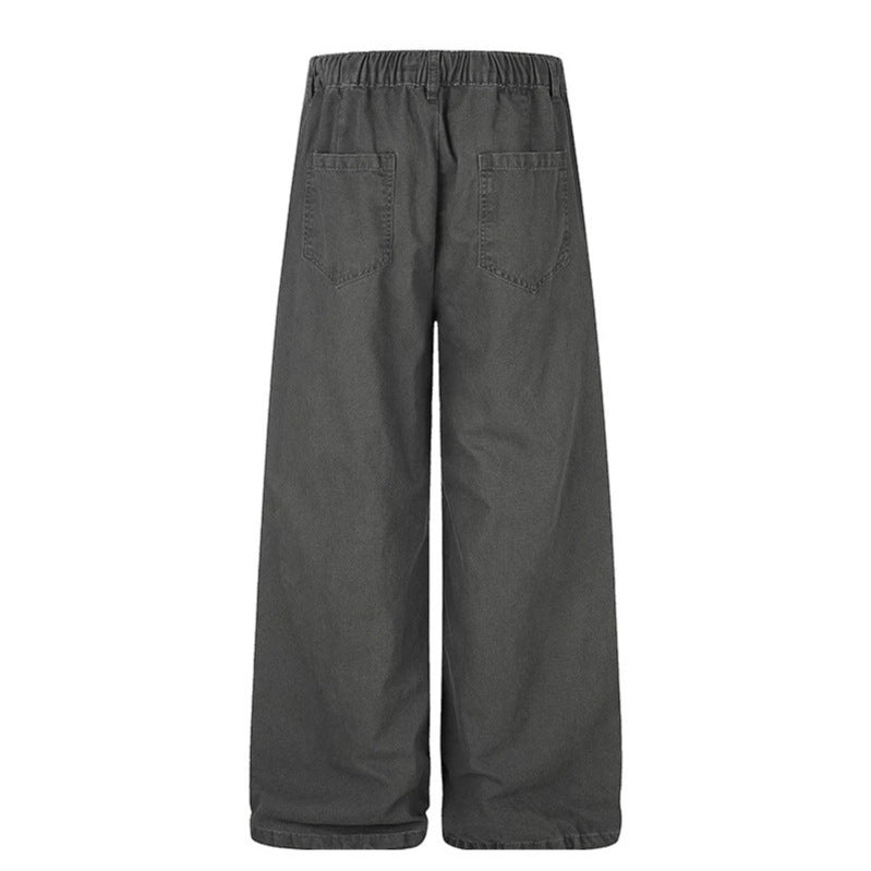 Damen Weite Canvas-Cargo-Palazzo-Hose mit elastischem Komfortbund und verstellbarem Saum Shop Nory