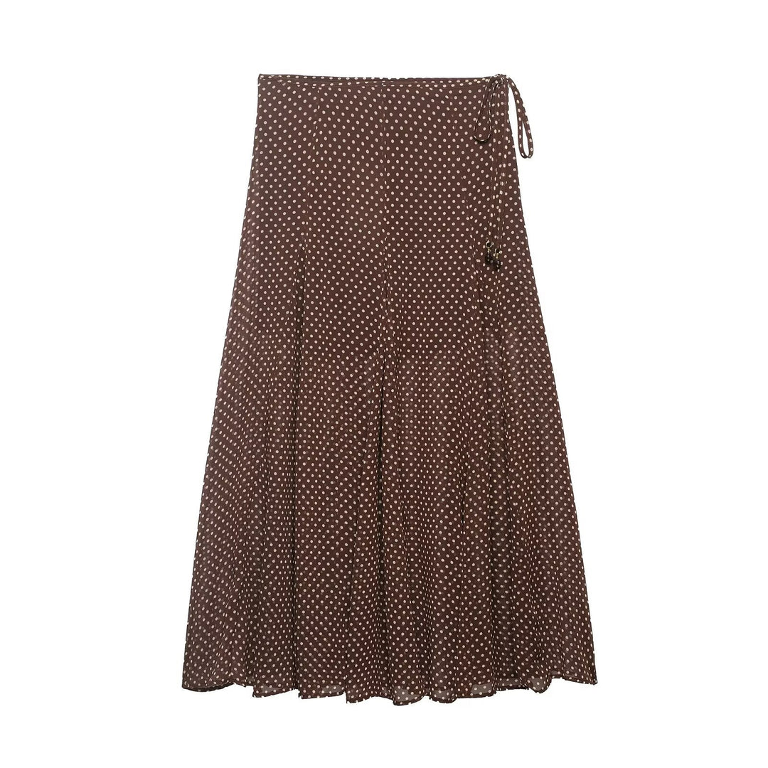 Damen Wickel‑Midirock aus Chiffon mit Polka‑Dot‑Muster Shop Nory