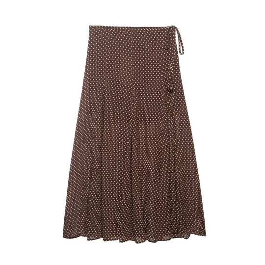 Damen Wickel‑Midirock aus Chiffon mit Polka‑Dot‑Muster Shop Nory