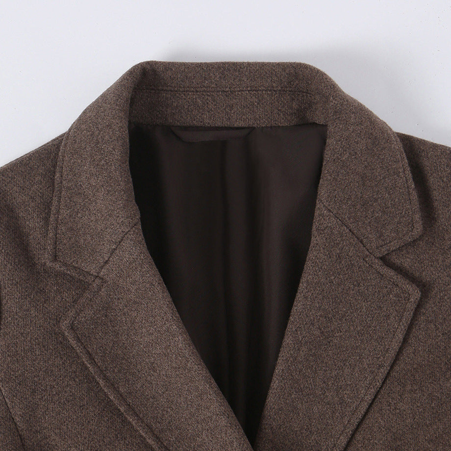 Damen Taillierter Wollmix‑Mantel mit Reverskragen und Bindegürtel Shop Nory