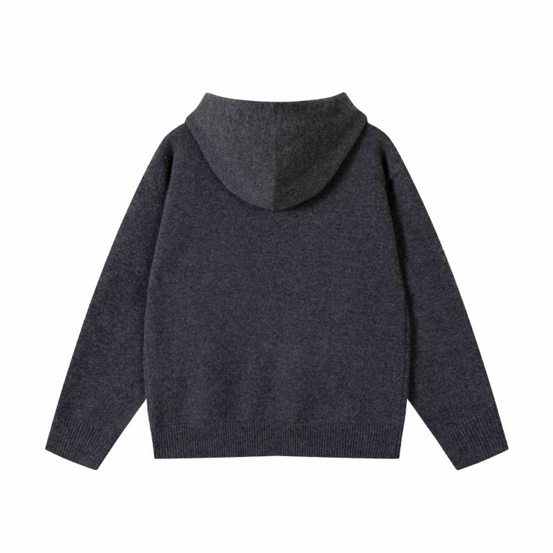 Unisex Oversize-Feinstrick-Kapuzenpullover mit Raglanärmeln und geripptem Saum Shop Nory