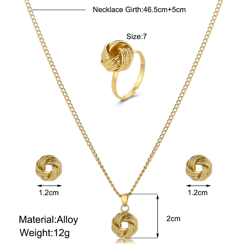 Damen Schmuckset mit kunstvoll gestaltetem Knotenanhänger Shop Nory