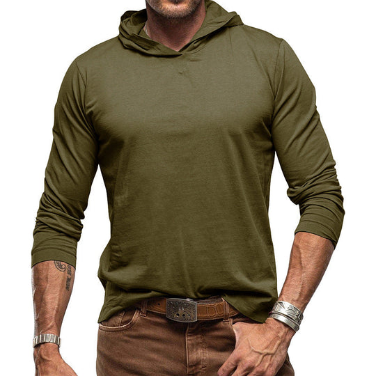 Kapuzenpullover Slim Fit Langarm Leichter Baumwollstrick Minimalistischer Stil