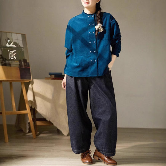 Damen Lässige Bluse mit Rüschensaum Shop Nory
