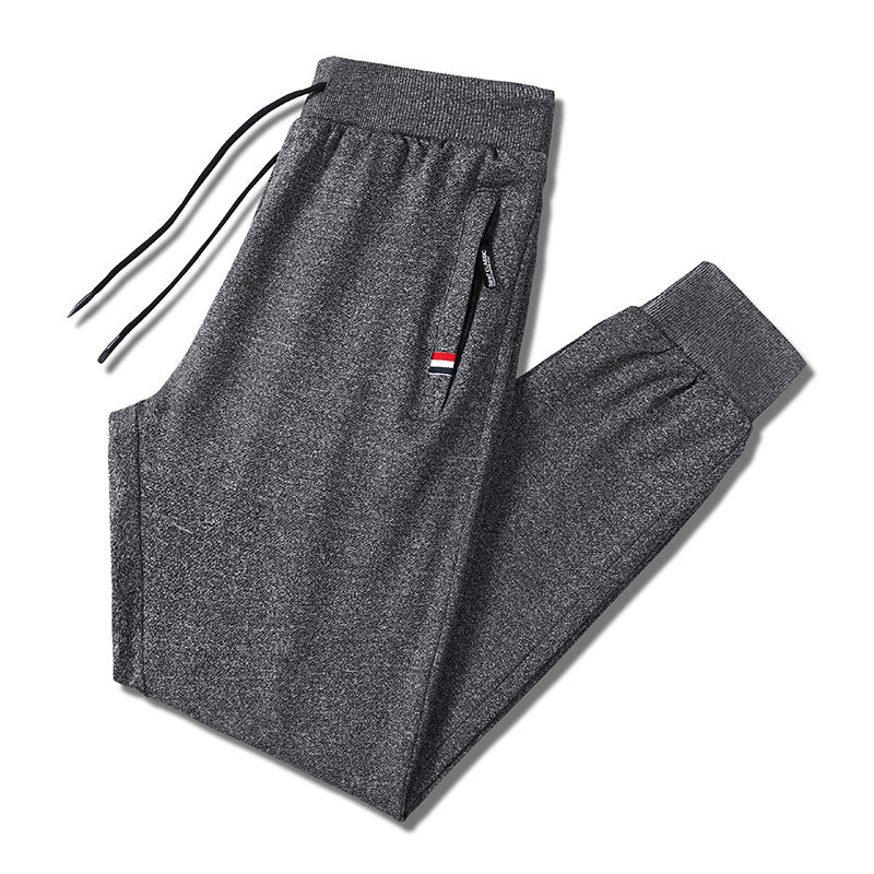 Herren Slim-Fit Jogginghose mit elastischem Rippbund, Kordelzug und Reißverschlusstaschen Shop Nory