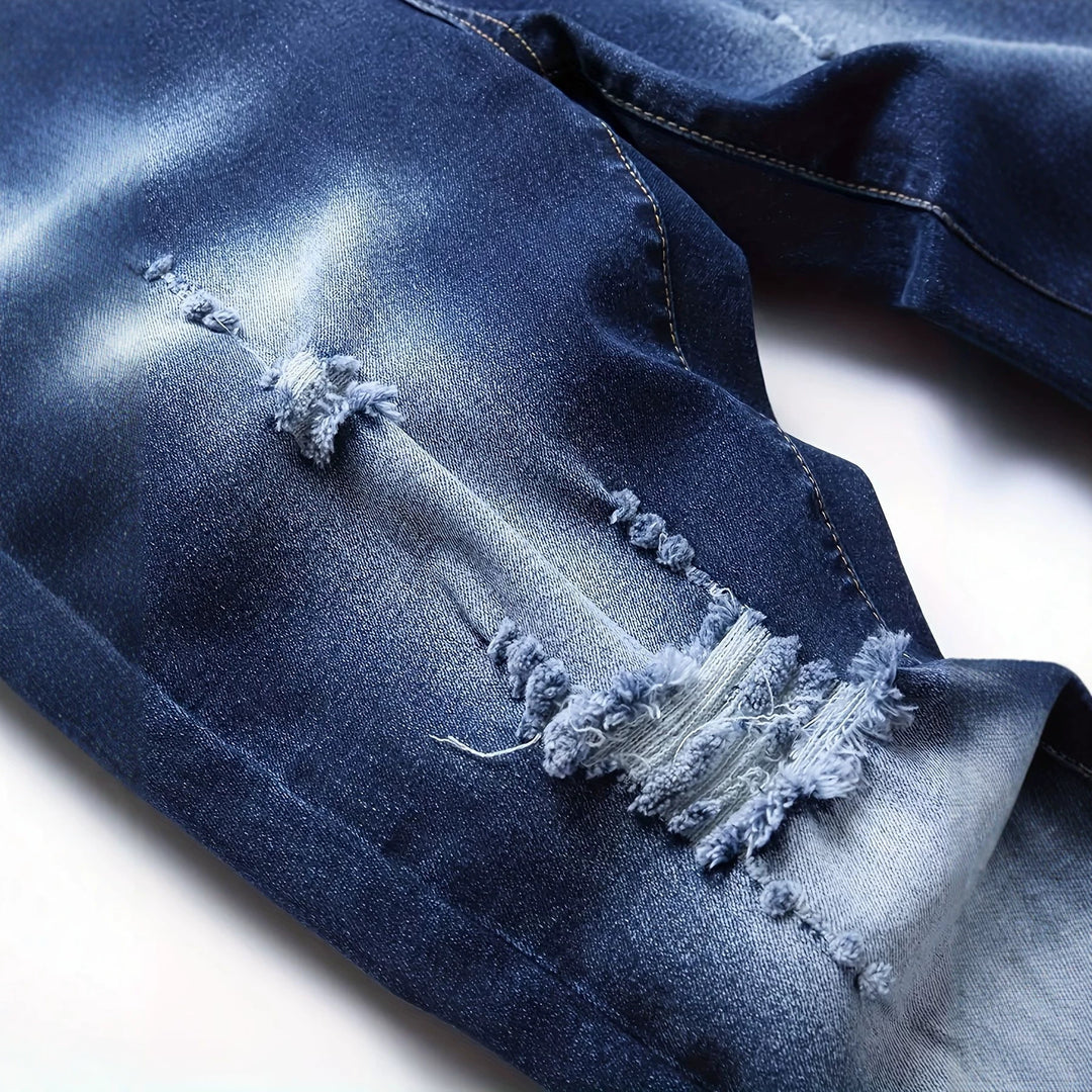 Herren Slim Fit Destroyed Jeans Shop Nory