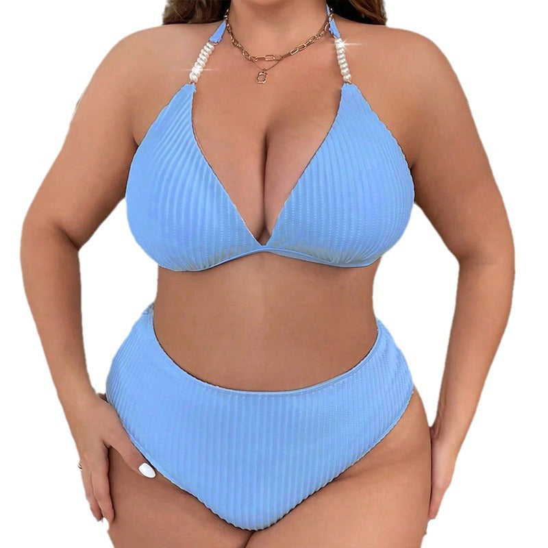 Damen Hochtailliertes Rippenset Bikini