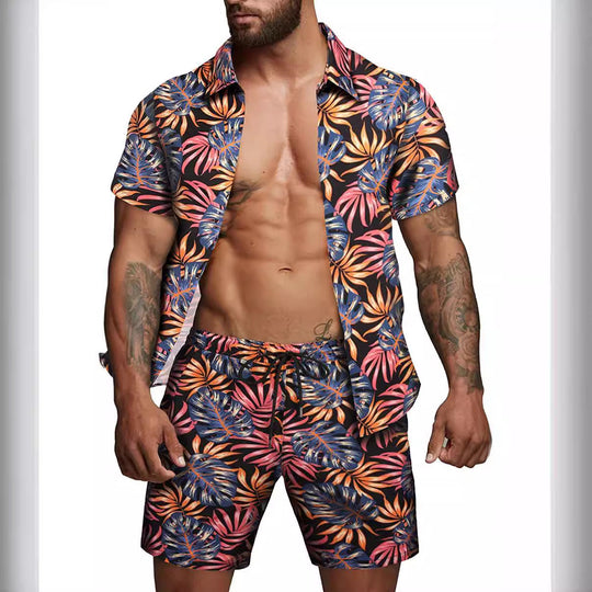 Herren kurzärmliges Hemd und Badeshorts Set