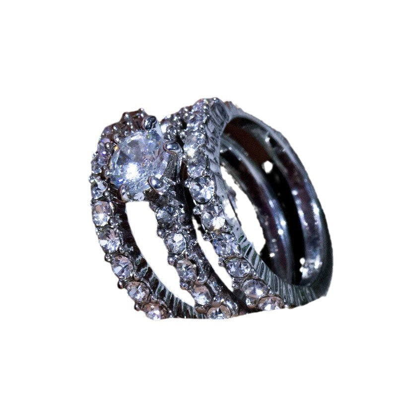 Damen Funkelnder Ring mit kreativem Design und Zirkonia-Steinen Shop Nory