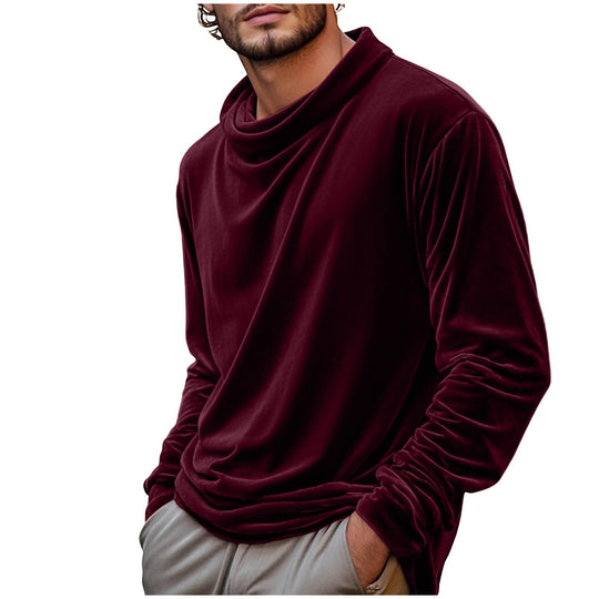 Herren Samt-Langarmshirt mit Schalkragen Shop Nory