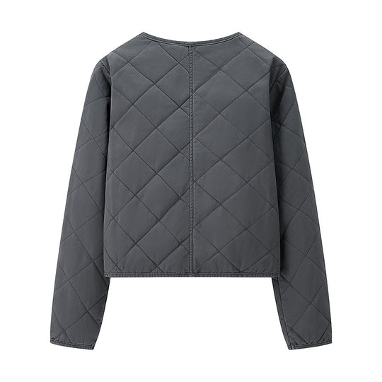 Damen Leichte gesteppte Kurzjacke mit Rundhalsausschnitt, durchgehendem Reißverschluss und dezenter Taillenlänge Shop Nory