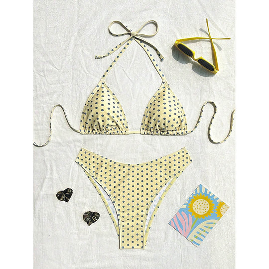 Damen Triangel-Bikini mit schickem Leo-Muster