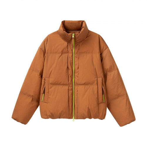 Damen Kurze Oversize-Steppjacke mit hohem Stehkragen und Kontrast-Reißverschluss Shop Nory