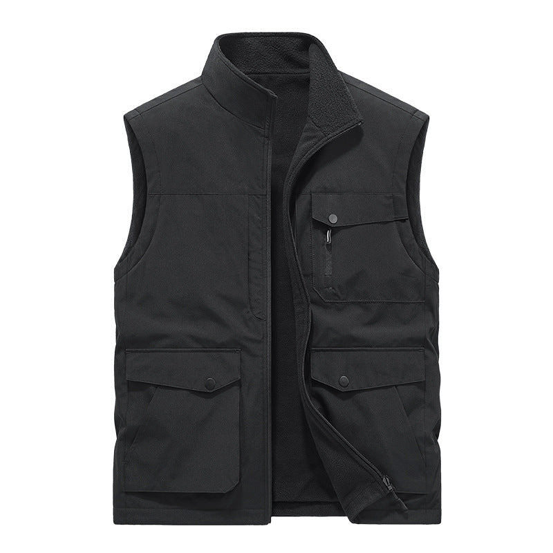Herren Multifunktionale Utility-Weste mit Fleece-Innenfutter und Mehrfach-Taschen Shop Nory