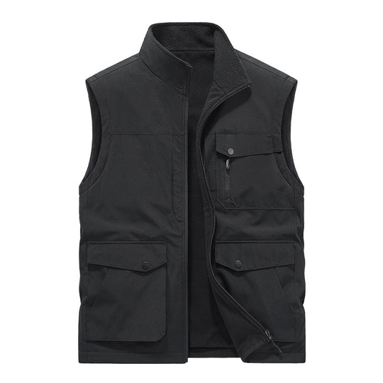 Herren Multifunktionale Utility-Weste mit Fleece-Innenfutter und Mehrfach-Taschen Shop Nory