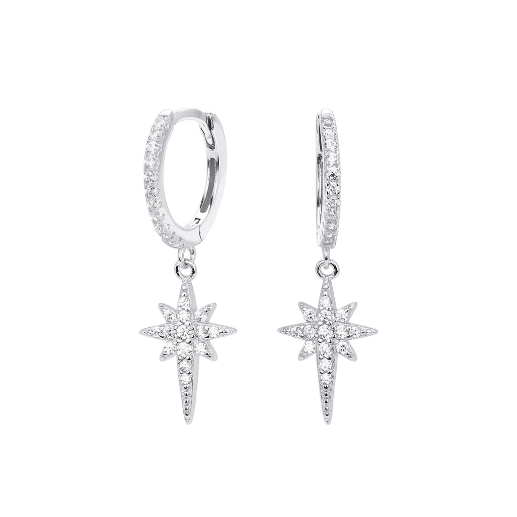 Damen Ohrhänger mit funkelndem Sternenanhänger aus 925 Sterling Silber Shop Nory