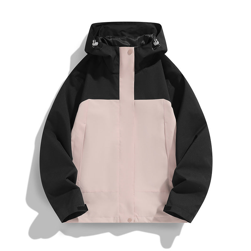 Herren Zweifarbige Softshell-Fieldjacke mit Kapuze, winddichtem Obermaterial und minimalistischen Eingriffstaschen Shop Nory