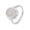 Damen eleganter Ring mit hochwertigem Mondstein und funkelnden Zirkonia Shop Nory