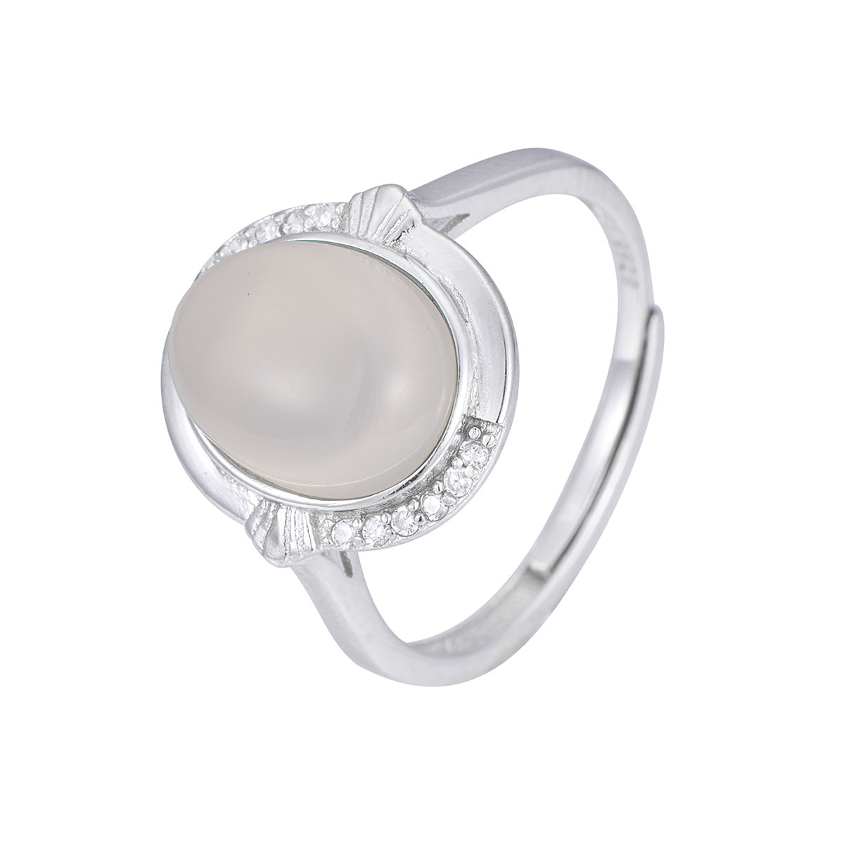 Damen eleganter Ring mit hochwertigem Mondstein und funkelnden Zirkonia Shop Nory