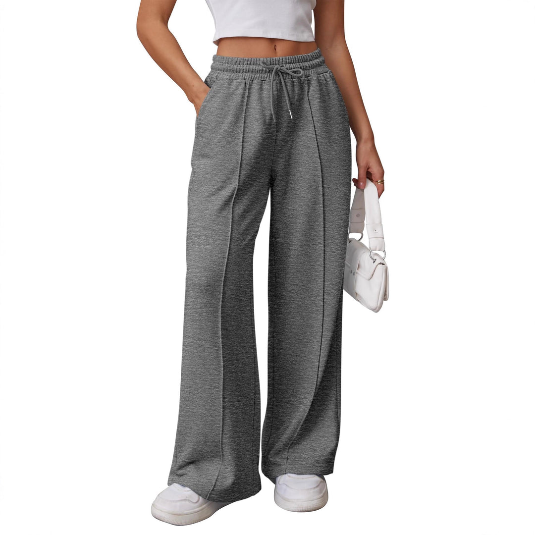 Damen nan Palazzo-Jogginghose mit doppeltem Komfortbund, Ziernahtvorderseite und Eingrifftaschen Shop Nory