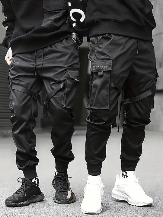Herren Technische Cargo-Jogginghose mit Mehrfachtaschen, Gurtriemen & elastischem Bündchen Shop Nory