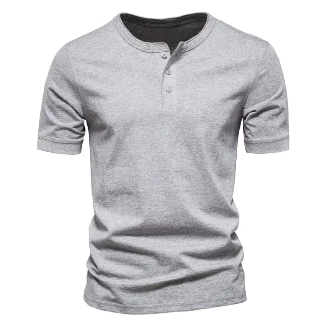Herren Kurzarm-Henley-Shirt mit praktischer Knopfleiste und bequemer Passform