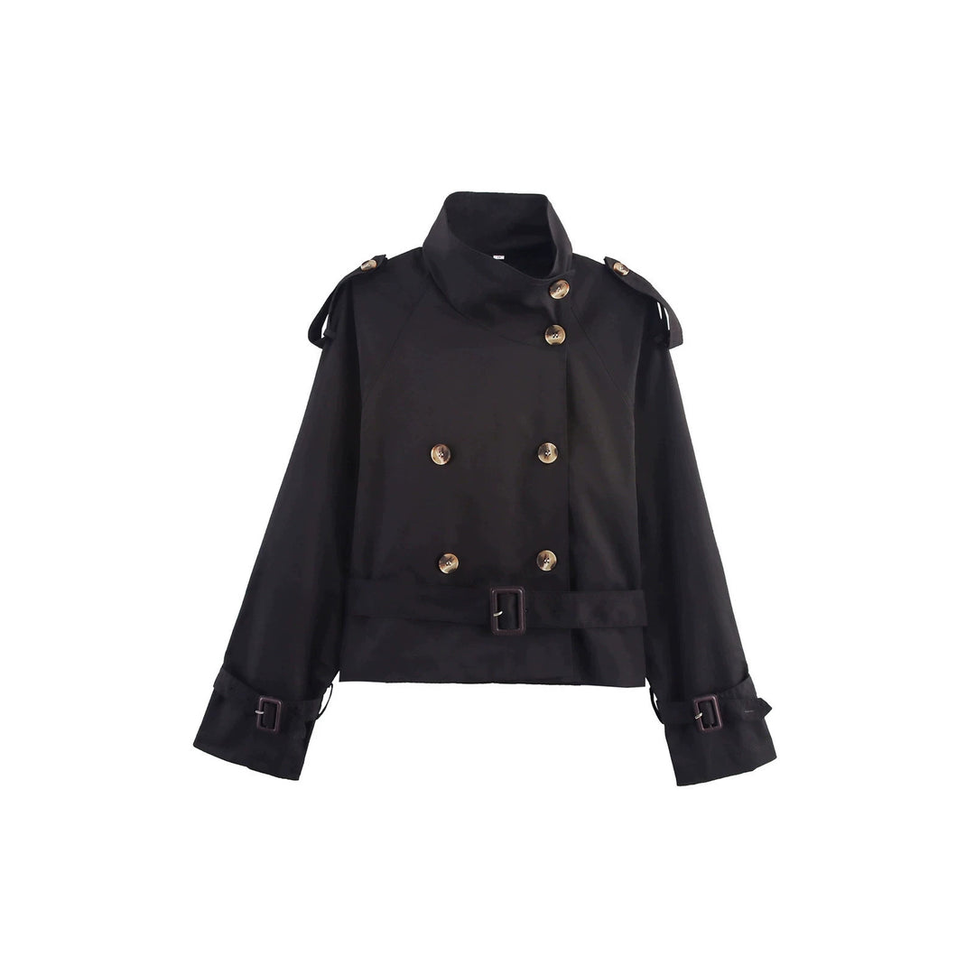 Damen Modische und elegante kurzkarettierte Trenchjacke