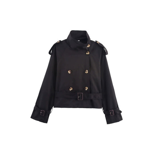 Damen Modische und elegante kurzkarettierte Trenchjacke