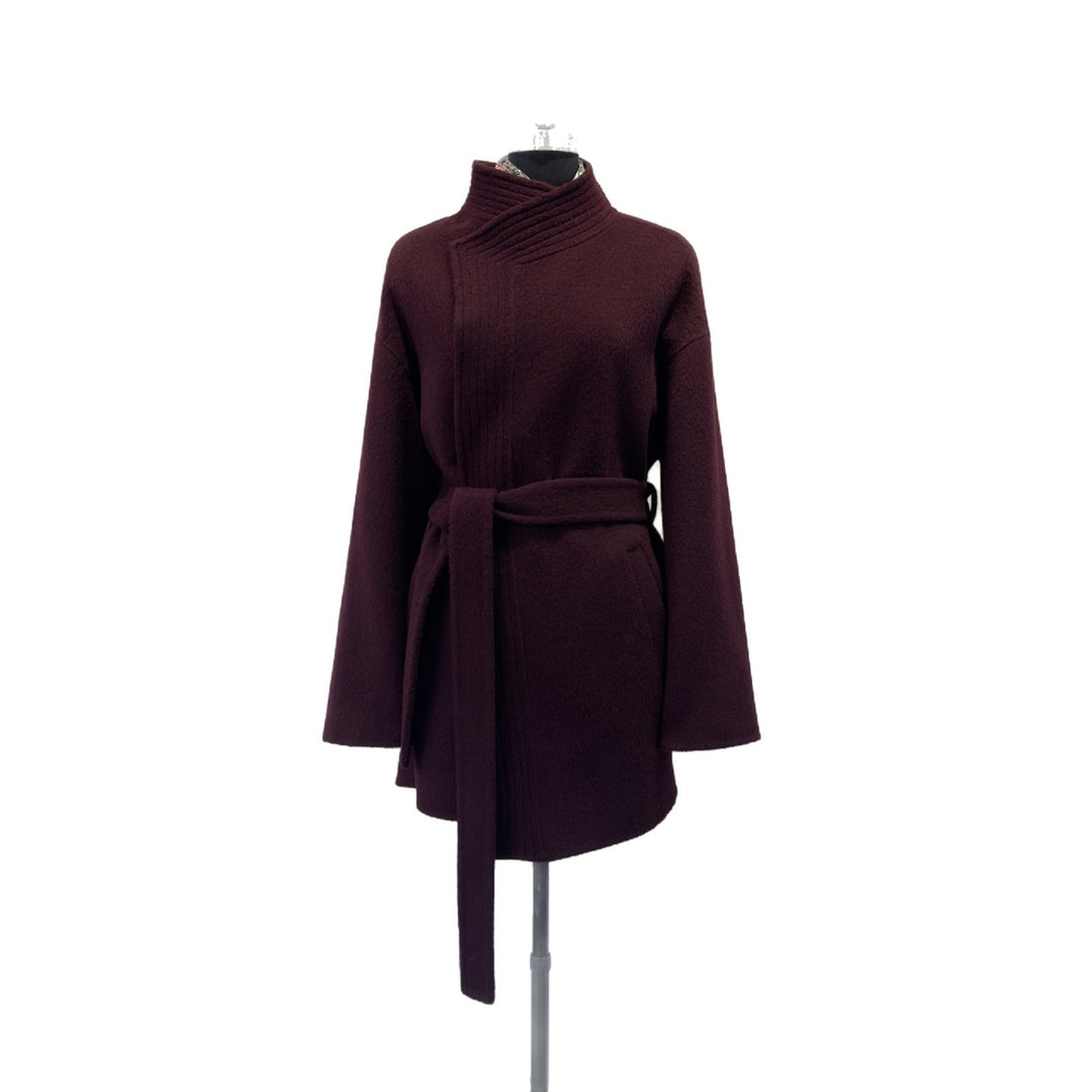 Damen Gemütlicher Gürtelstrickjacke Schalkragen Shop Nory
