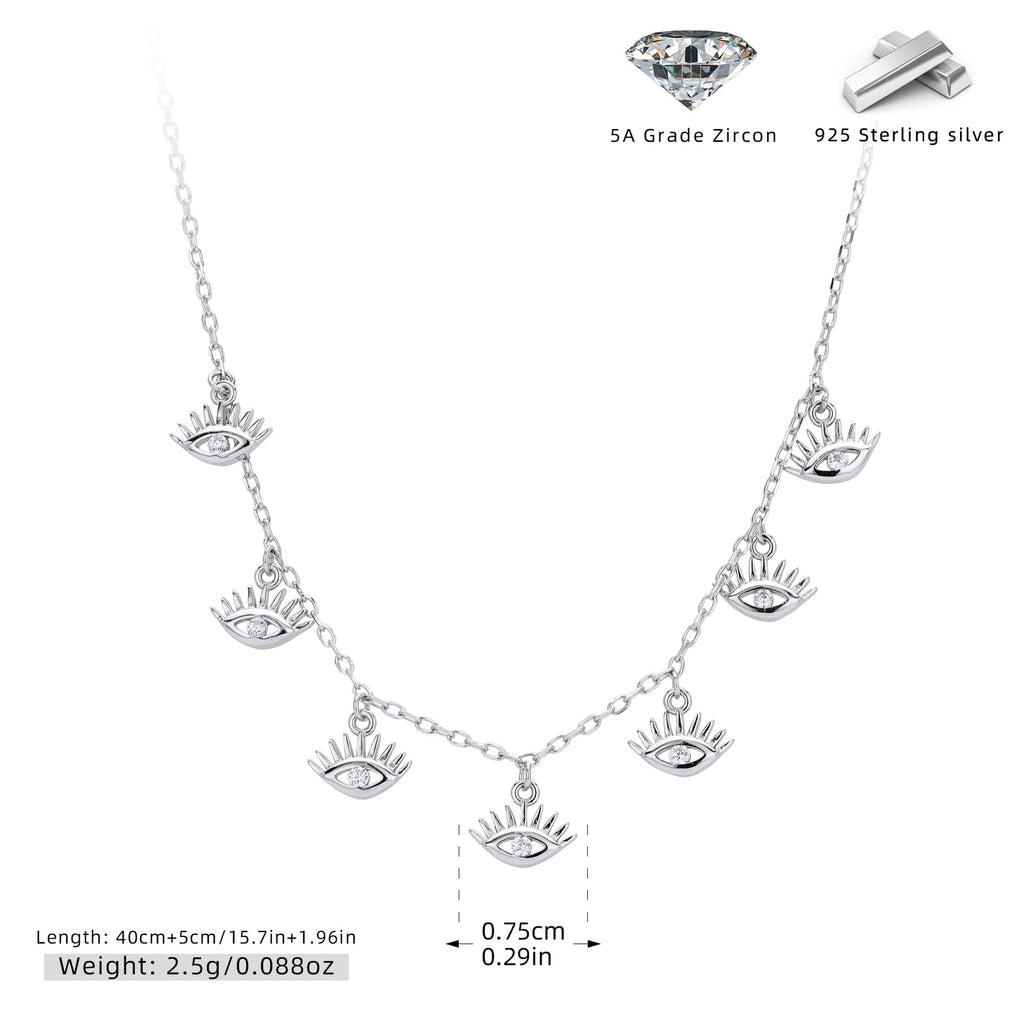 Damen Halskette mit schützendem Augenmotiv aus hochwertigem 925 Sterling Silber Shop Nory