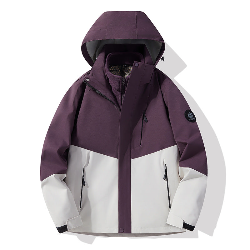 Herren dreilagige atmungsaktive Softshell-Trekkingjacke mit integriertem Fleecekragen und verstellbarer Kapuze Shop Nory