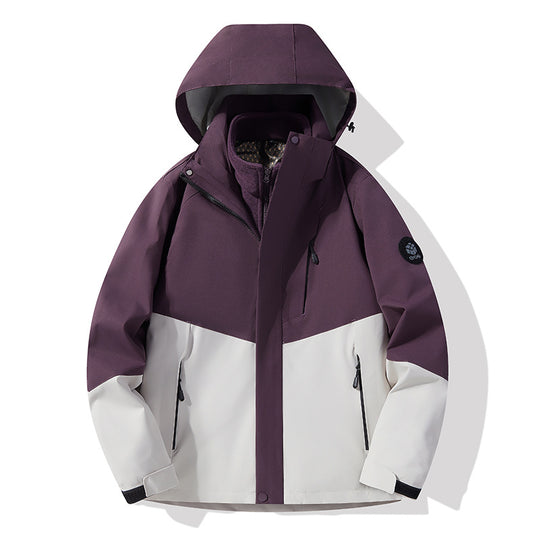 Herren dreilagige atmungsaktive Softshell-Trekkingjacke mit integriertem Fleecekragen und verstellbarer Kapuze Shop Nory