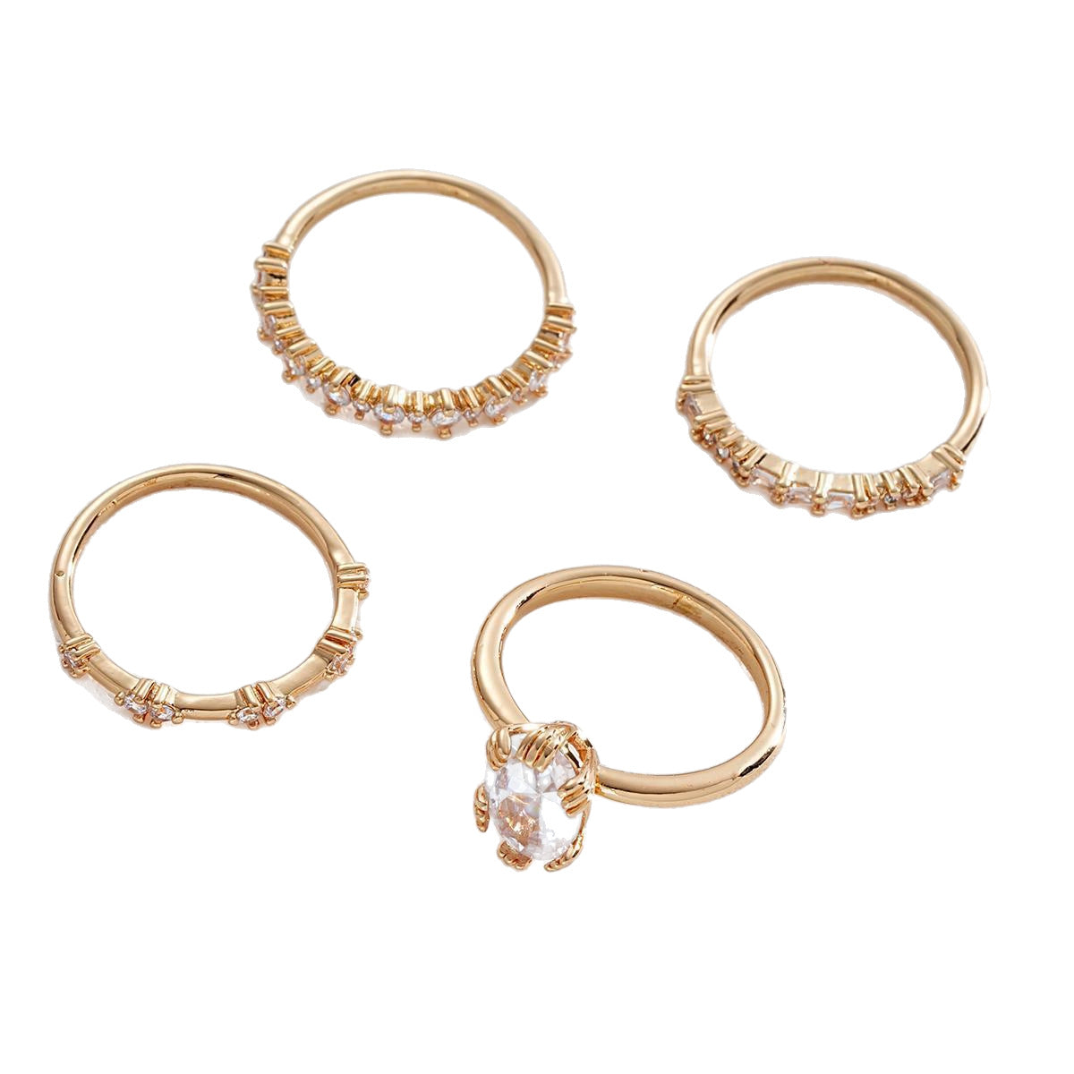 Damen Ring-Set mit funkelnden Zirkonia und eleganter Gestaltung Shop Nory