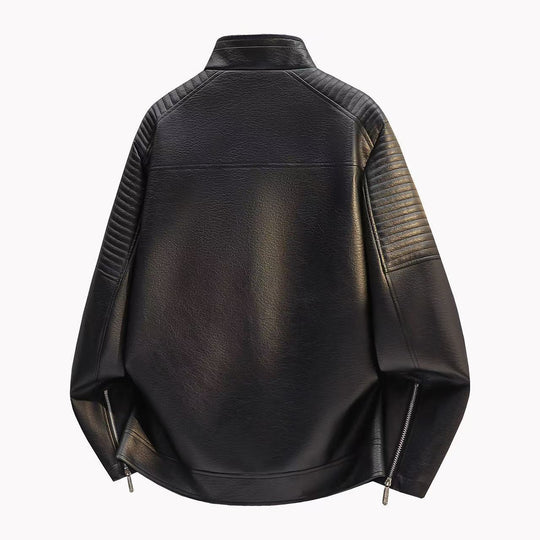 Herren Elegante Lederjacke mit Reißverschlüssen Shop Nory