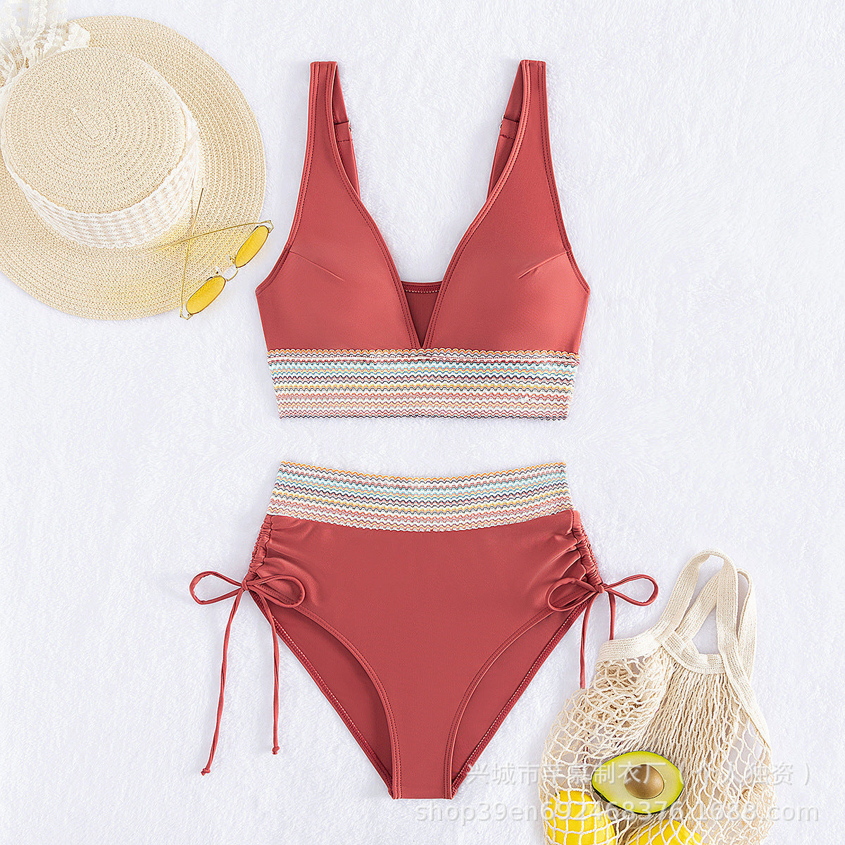 Damen Hochgeschnittener Sportbikini Shopnory
