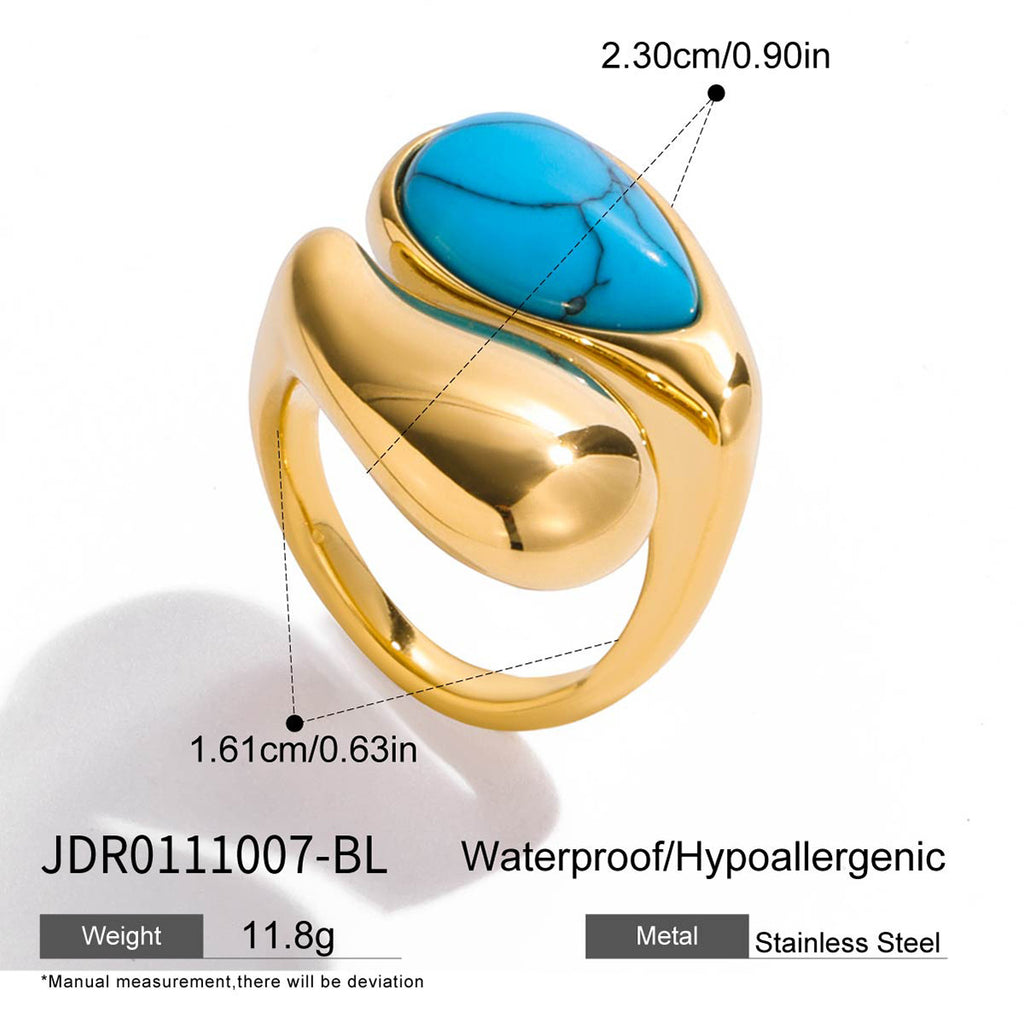 Damen Offenes Armband mit herzförmigem Türkisstein und hypoallergener Edelstahlverarbeitung Shop Nory