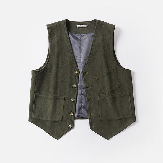 Herren Cordweste ohne Revers mit aufgesetzten Taschen und Futter Shop Nory
