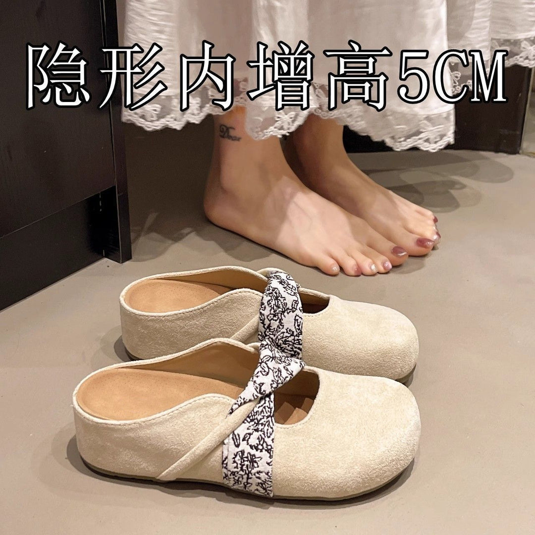 Damen Velours-Mules mit gepolstertem Fußbett und Zierkreuzriemen Shop Nory