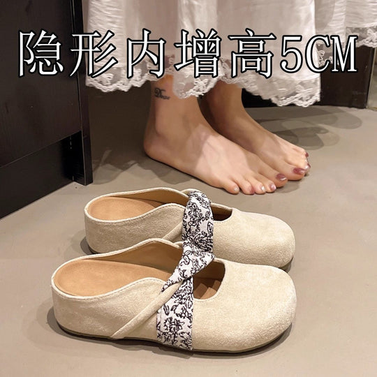 Damen Velours-Mules mit gepolstertem Fußbett und Zierkreuzriemen Shop Nory