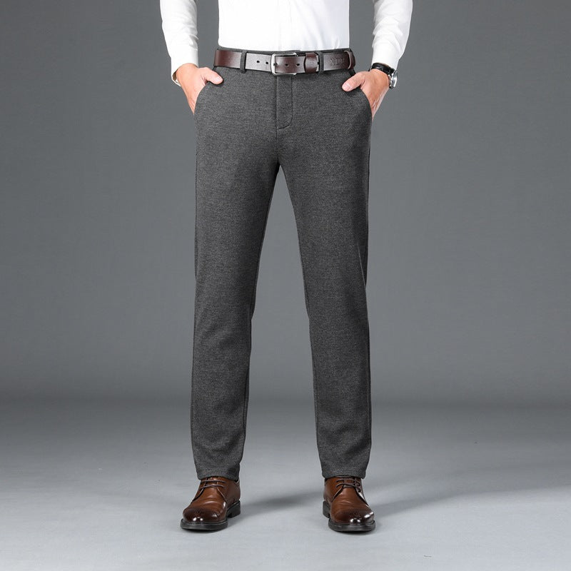 Herren Elegante Stretch-Wolloptik-Hose mit geradem Schnitt und elastischem Bund Shop Nory