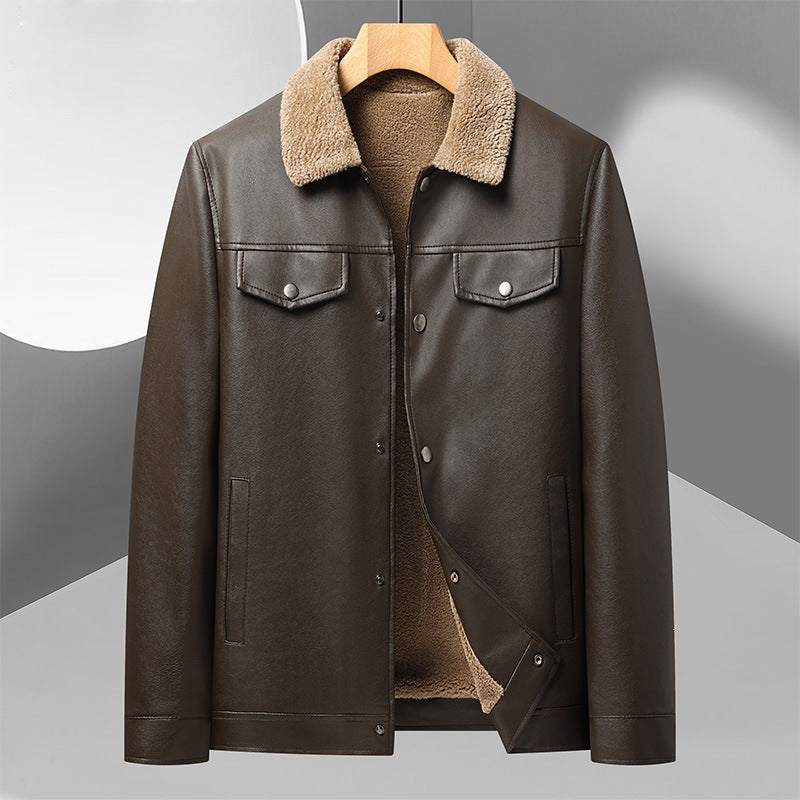 Herren Kunstlederjacke mit Teddyfutter Shop Nory
