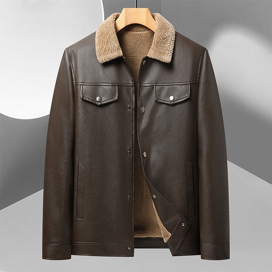Herren Kunstlederjacke mit Teddyfutter Shop Nory