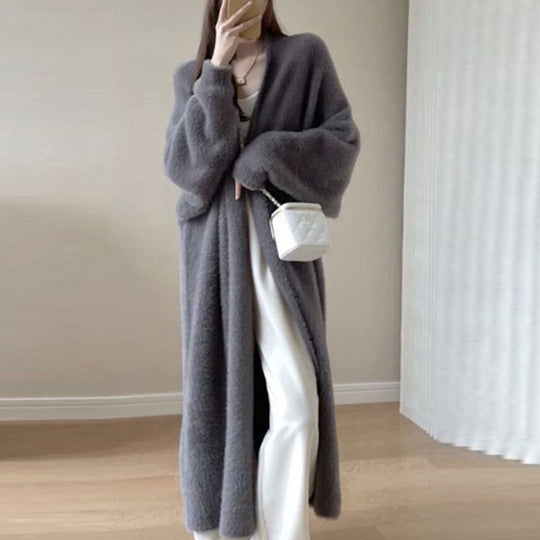 Damen Langer Übergroßer Maxi-Strickcardigan mit offener Front Shop Nory