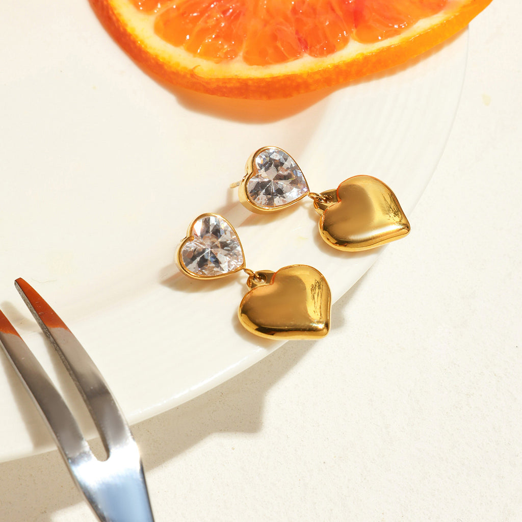 Damen Ohrringe mit Herzdesign aus Edelstahl Shop Nory