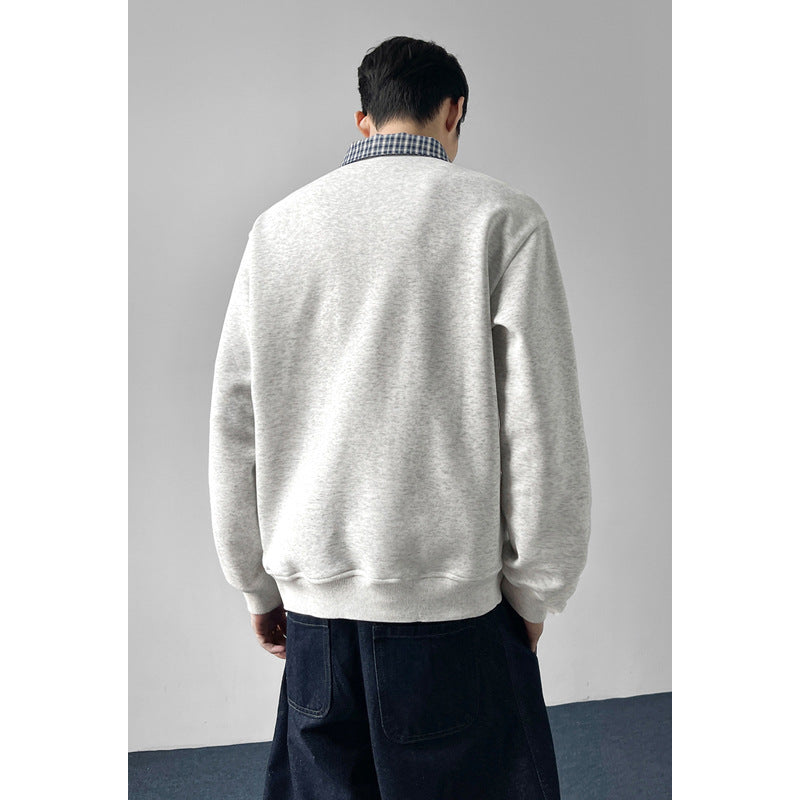 Herren Sportlicher Sweatshirt mit stylish Kragen Shop Nory
