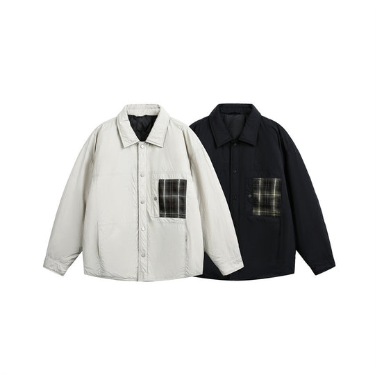 Herren Wattierte Hemdjacke mit Kontrast-Karotasche Shop Nory